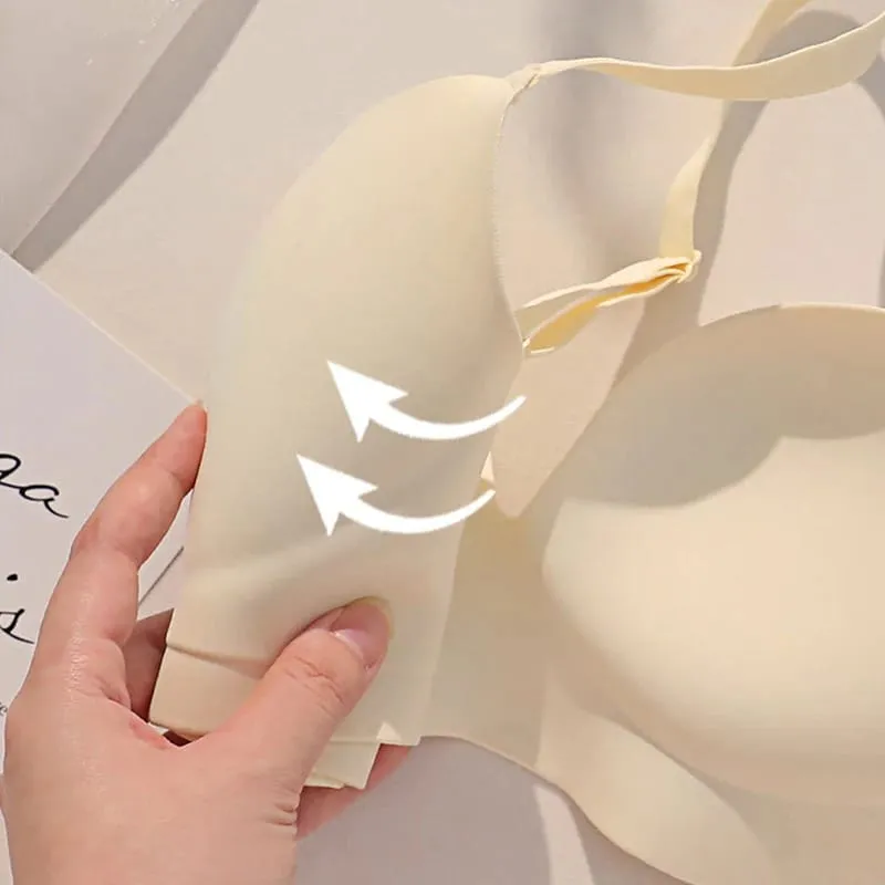1Pcs Women Seamless Wireless Push Up Bra for Women Nude Brown Smooth Contour Cup Invisible Underwire-Free Bralette Daily Wear