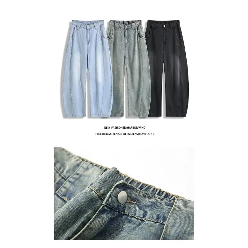 Man Pants Mens Jeans Summer New High Street Fashion Casual Thin Ice Silk Curved Blade Trousers For Men