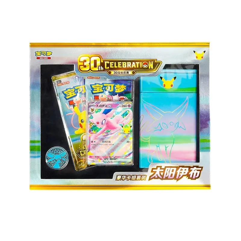 100% Original Pokemon 30th Anniversary Celebration Simplified Chinese Luxury Card Display Set PTCG Swap Card Game Gift Box Toys
