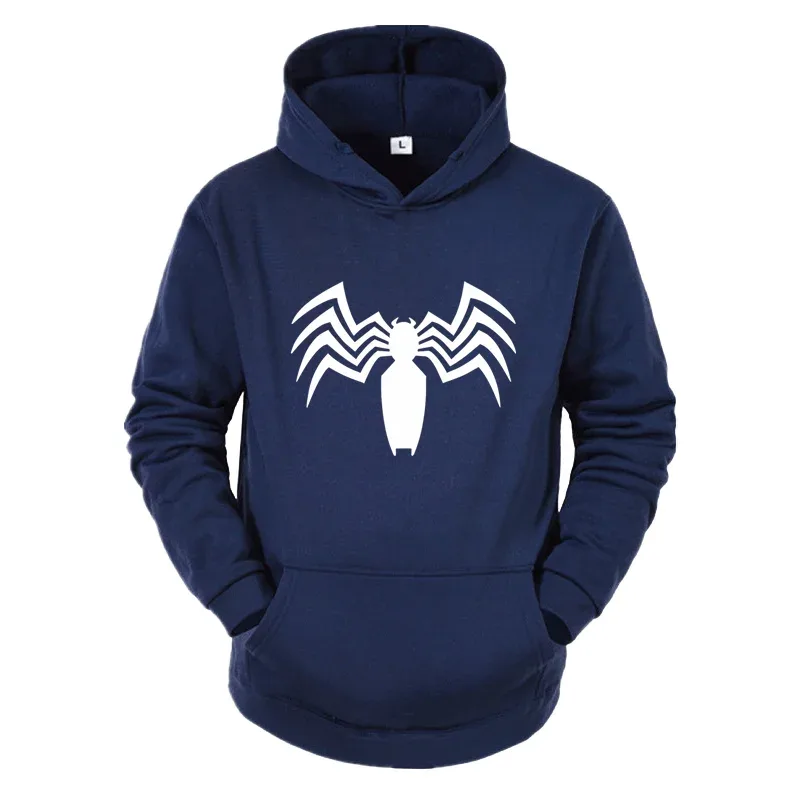 2026 Autumn and Winter New Men's Hoodie Street Fashion Spider Print Sportswear Women's Fleece Casual Fun Hoodie Men's Wear