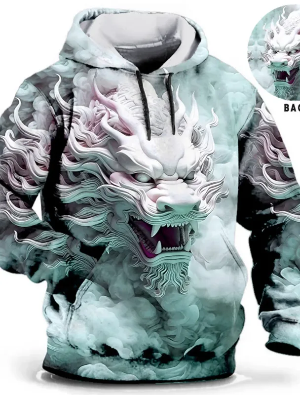 Chinese New Year Dragon 3d Print Hoodie Men Women Fashion Street Vintage Hoodie Sweatshirt Outwear Coat Men Tracksuits Sportwear