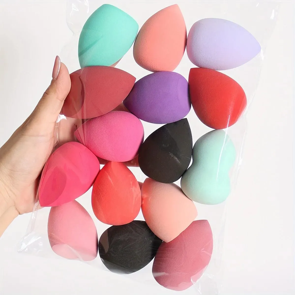 9-teiliges, latexfreies Make-up-Schwämme-Set, Nass-/Trocken-Mischschwamm für flüssiges Cremepulver, alle Hauttypen, zufällige Farben/Formen