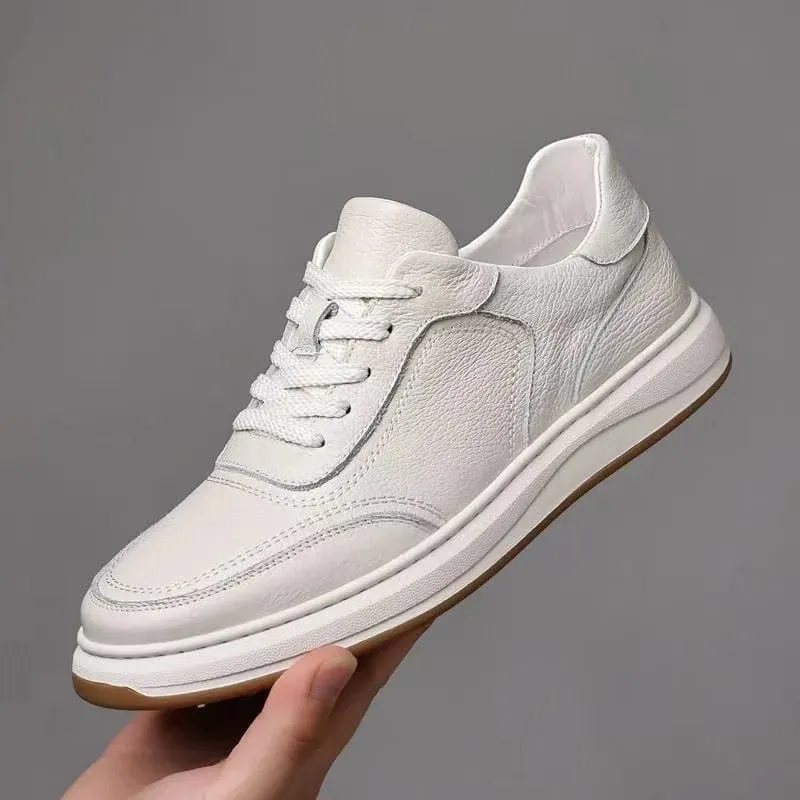 2026 New Men's Leather Shoes Casual Spring Autumn Fashionable Genuine Cowhide Slip-On Breathable Comfortable Anti-Slip Shoes