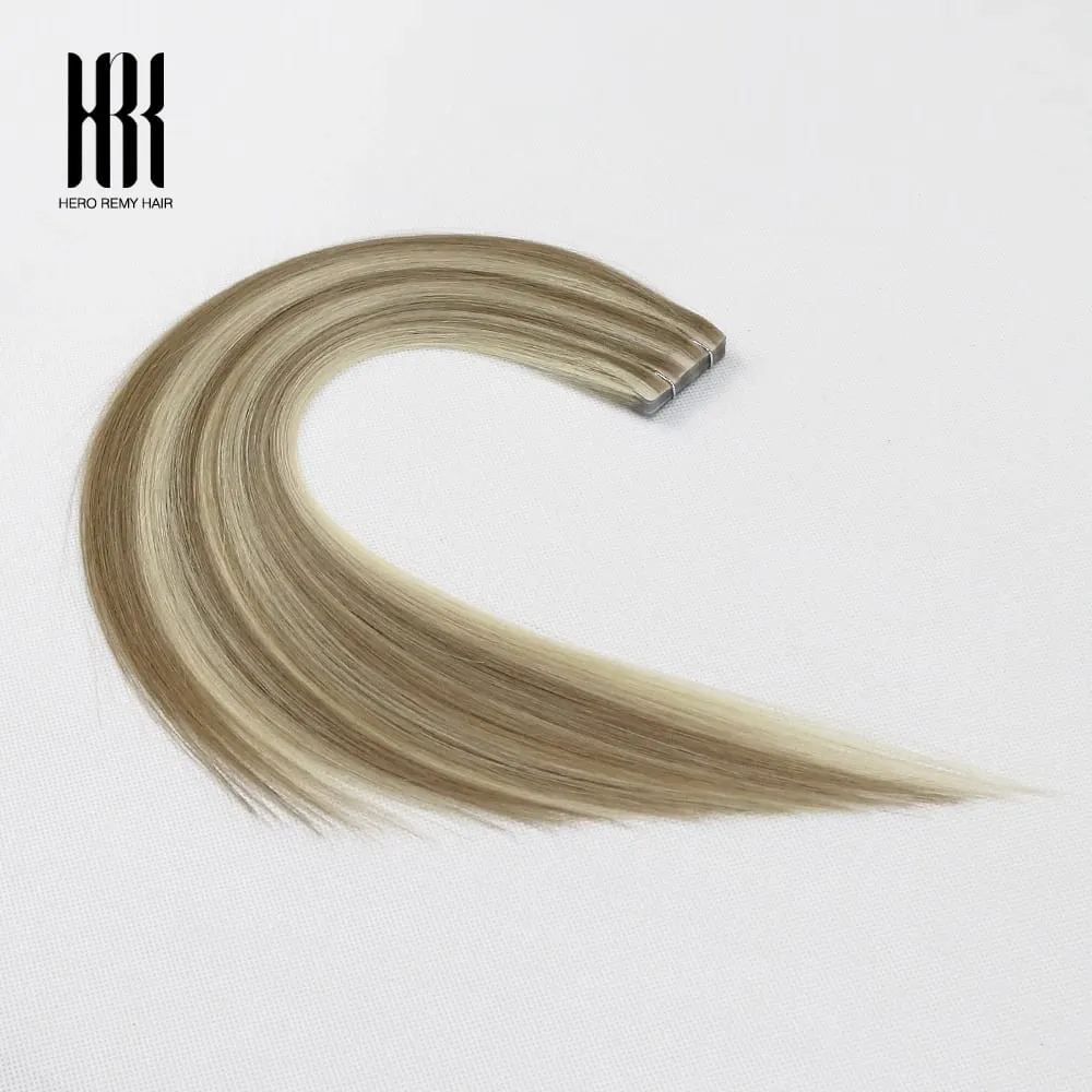 Invisible Tape In Extensions Real Remy Human Hair Seamless Pu Skin Weft Injected Hair Extensions Adhesives Tape-Ins 2g/piece