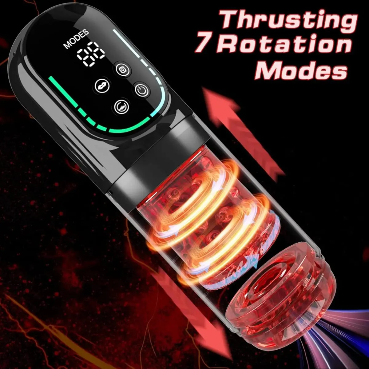 무선 앱 제어 남성 스트로커 - 8가지 모드 구강 핥기 시뮬레이션 강력한 추력 기능 USB 충전식 미니 컴팩트 사이즈