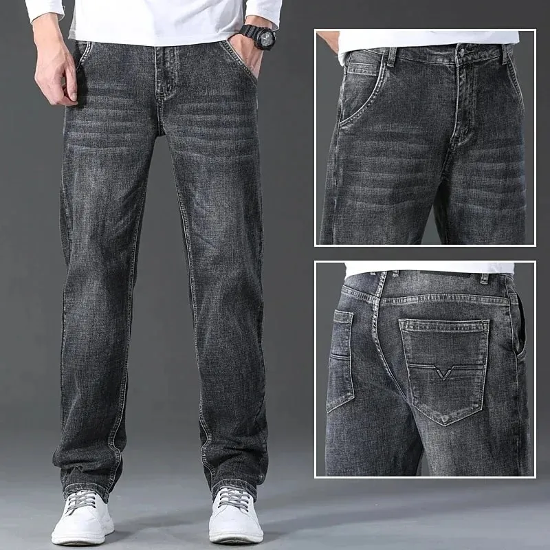 Jean coupe régulière pour hommes, pantalon en tissu Denim extensible bleu clair, Style classique, marque masculine, nouvelle collection printemps été 2026