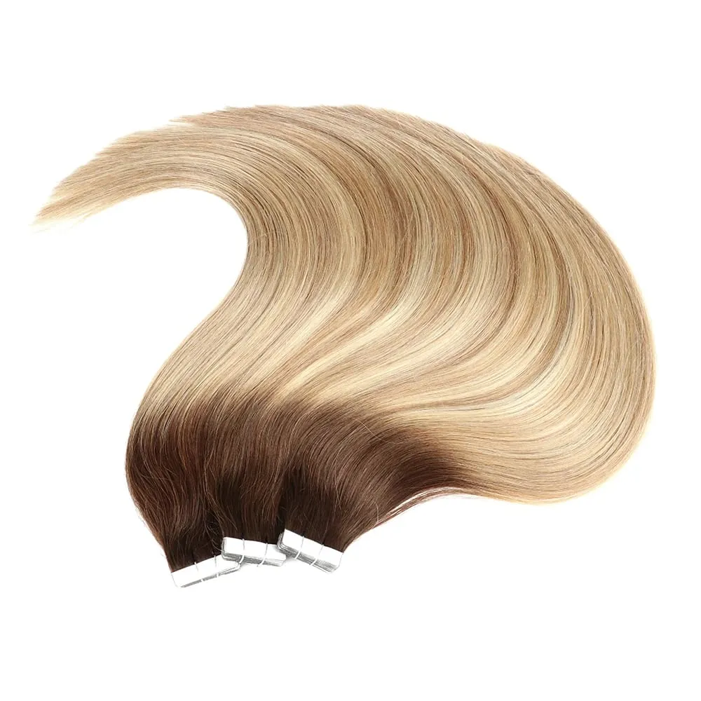 Aromas Hair Tape In Hair Extensions Human Hair 4x1cm Skin Weft Remy Tape Ins 20pcs 40pcs 14-22 inch For Thin Hair — image 19