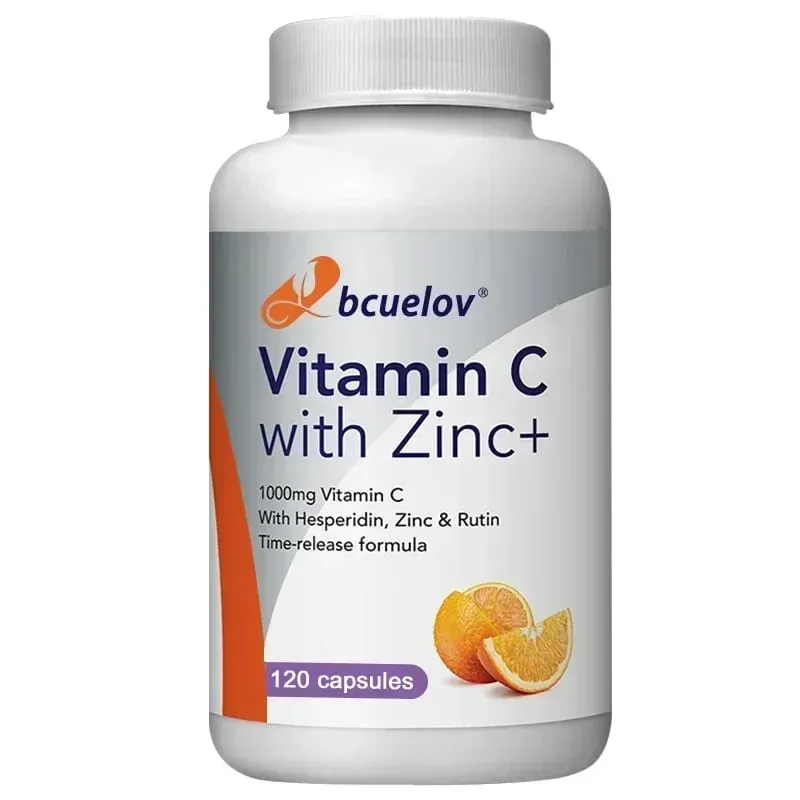 Capsules de vitamine C et de zinc biologiques, haute absorption, soutien immunitaire, antioxydant, collagène, supplément de santé, 30/60/120 points