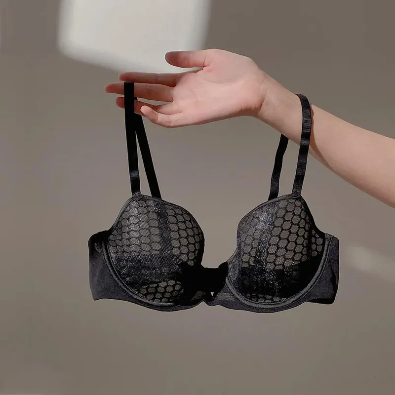 Ultra-Thin Minimizer Bra Set For Large Bust Women Summer Style Soft Underwire Side Support Anti-Sagging Comfort Daily Lingerie