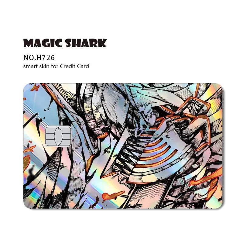 Magic Shark Cool Anime Cool Holographic Laser Shinny Film Skin Sticker Cover for Bank Credit Debit Card