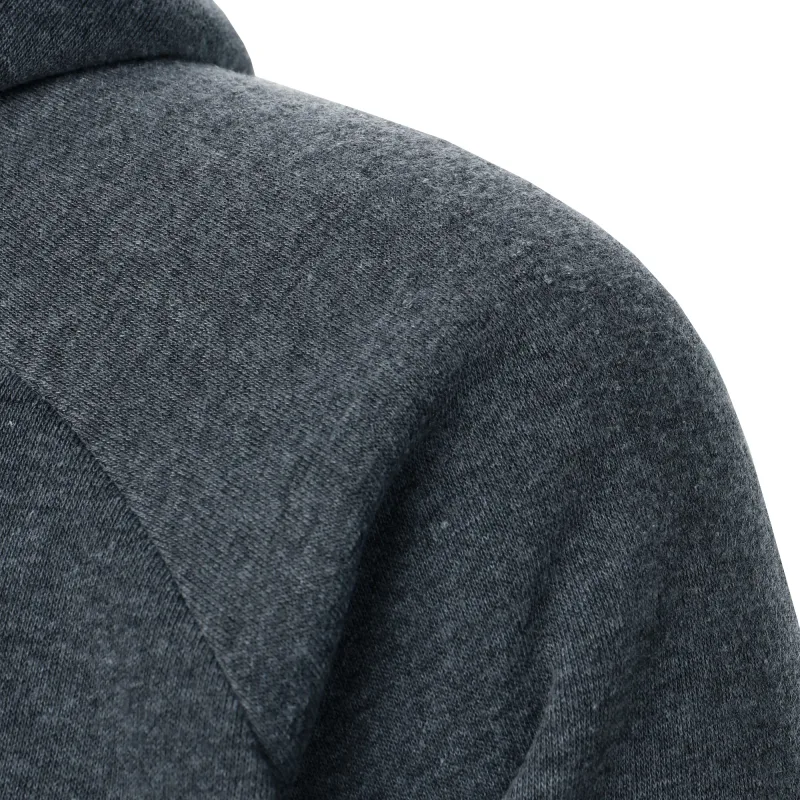 Autumn winter men's solid color hooded top Long sleeve side zipper design hoodie