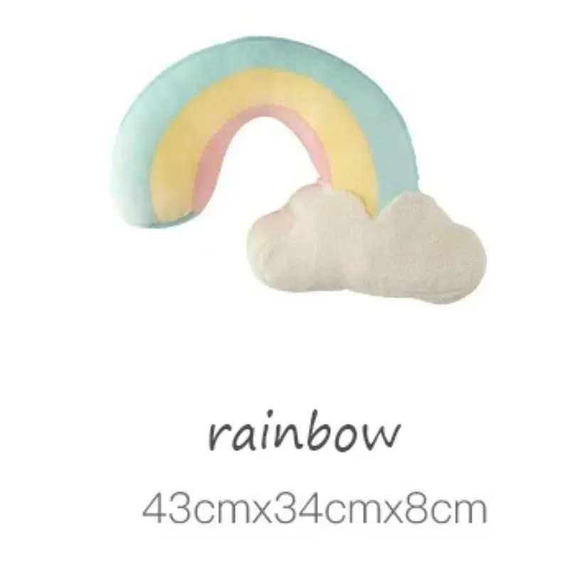 Nova chegada de pelúcia arco-íris nuvem sol brinquedo decoração para casa arco-íris nuvem travesseiro bonito criativo tempo jogar travesseiro crianças brinquedos presente — image 10
