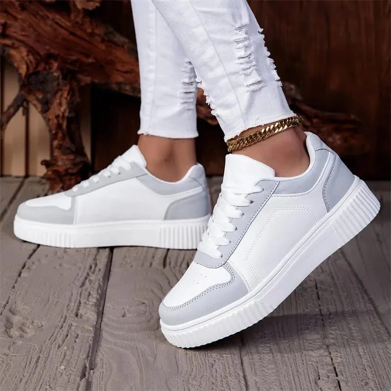 Unisex Sneakers New Arrival Large Size Classic Retro Men's Sports Skate Shoes White Thick-Soled Tennis Shoes Solid Col