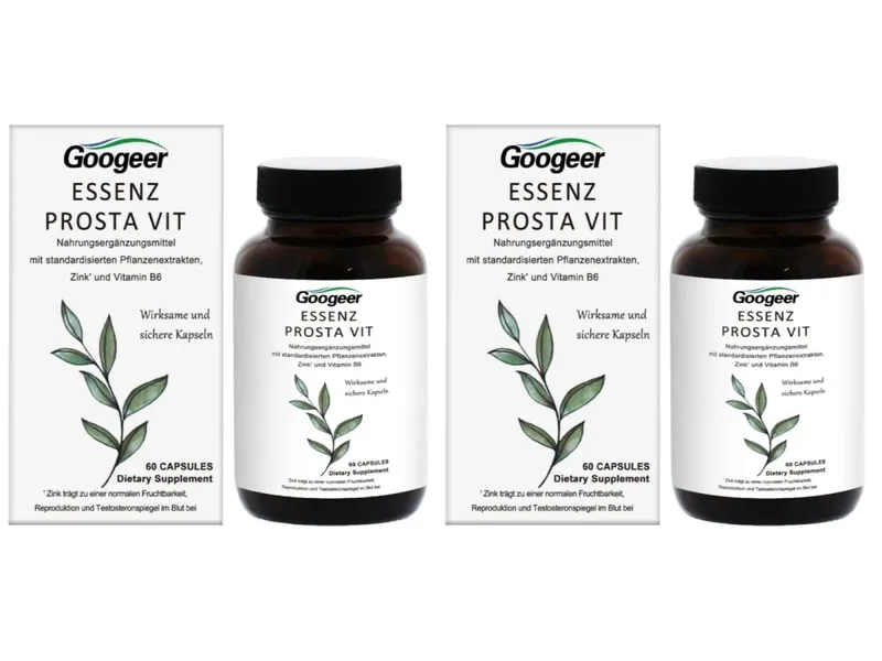 Googeer Prostate Support Capsules Saw Palmetto Extract Stinging Nettle Zinc Vitamin B6 60 Capsules Men's Daily Support