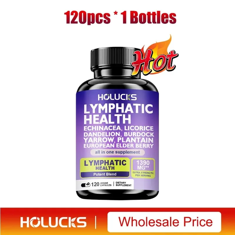 Lymphatic Capsules 1300mg Supplement Support Aids Lipedema Hormone Balance Natural Detox for Clear Skin & Vitality