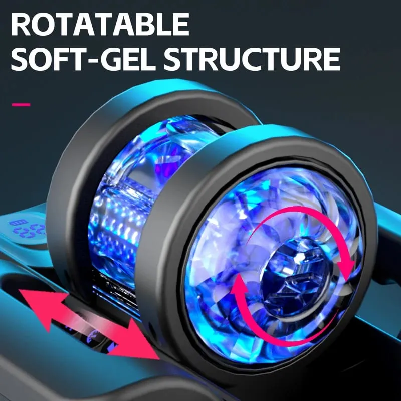 Dual-grip Male Masturbator Adjustable Long Travel Masturbation Cup Adjustable Telescopic Rotating Male Masturbation Cup Sex Toy