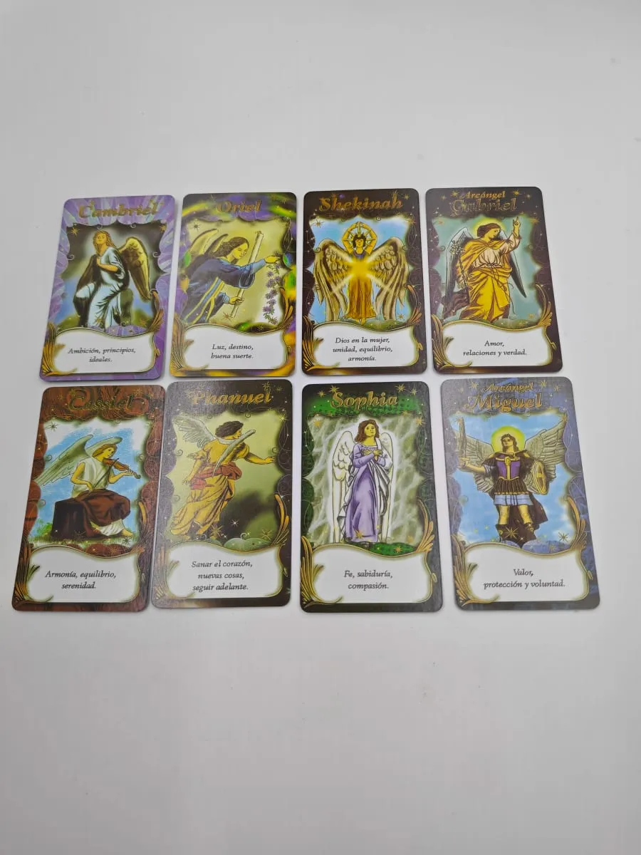 Angeles Oracle Cards Spanish Ver. 40-Card Deck With Guidebook Divination Tarot Cards (Baraja De Los Ángeles) Telling Gift