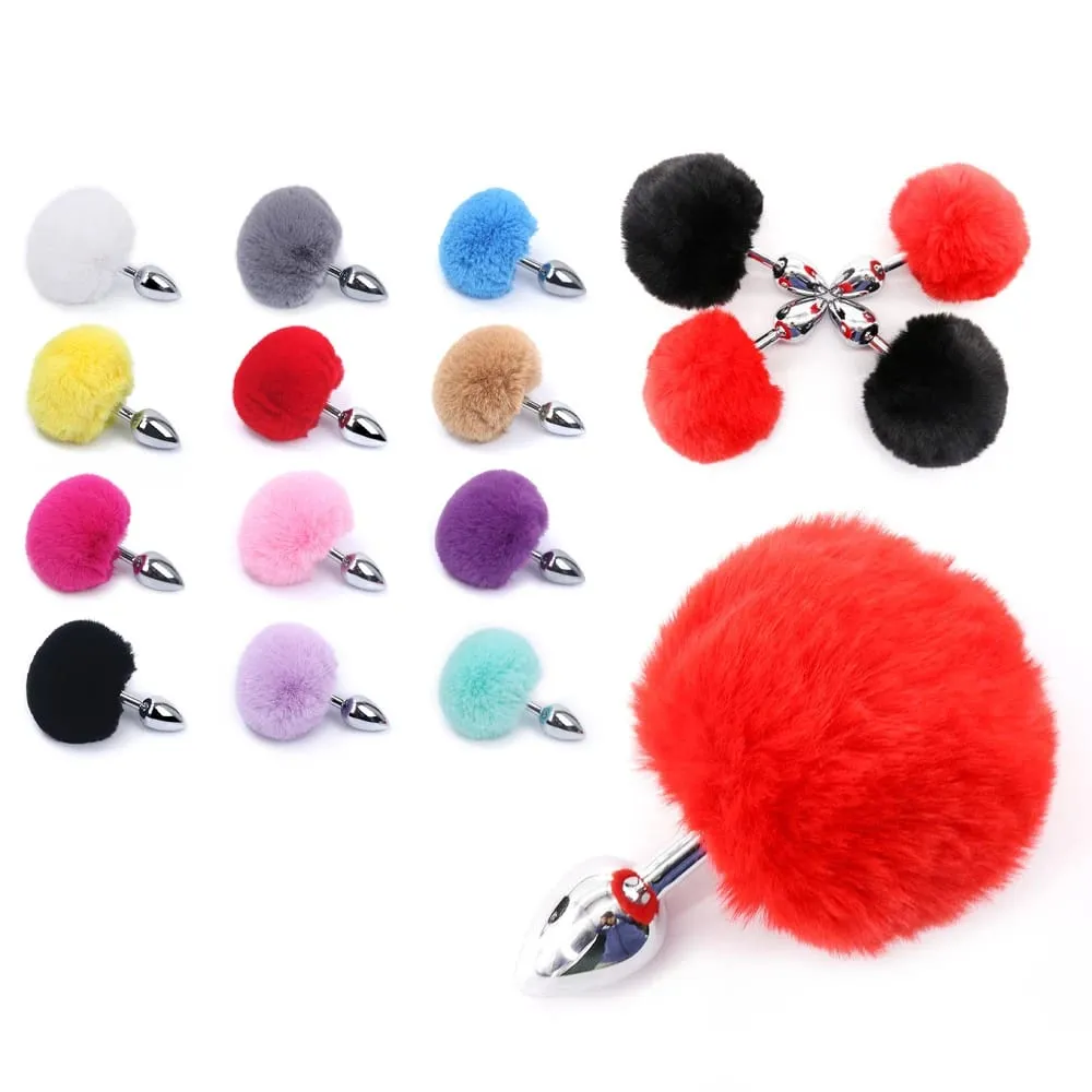 Tapones anales de cola de conejo de felpa de Metal, masajeador de próstata, tapón Anal, Oreja de conejo, BDSM, Cosplay, Juguetes sexuales eróticos para mujeres y adultos, juego sexual