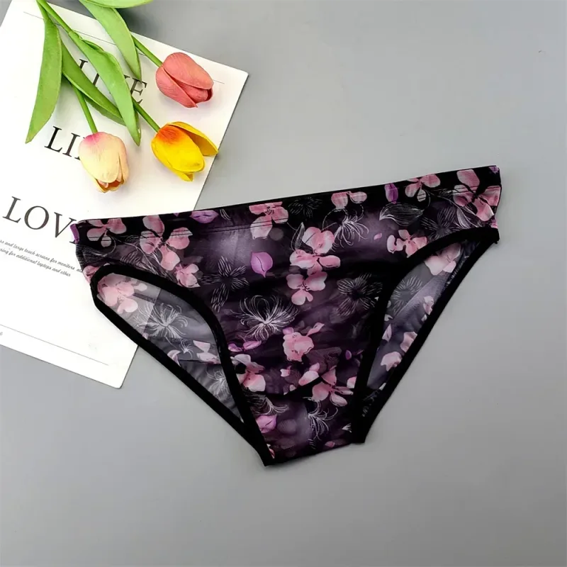남자 투명한 나일론 팬티 3D 주머니 경량 남성 비키니 속옷 부드러운 쉬어 빠른 건조 스트레치 란제리 XL/XXL/3XL/4XL