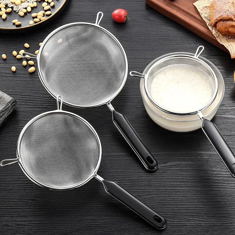 Premium Fine Mesh Strainer for Your Festive Kitchen - Versatile 6.3 Inch Stainless Steel Sieve for Fruits Broths and Baking Prep