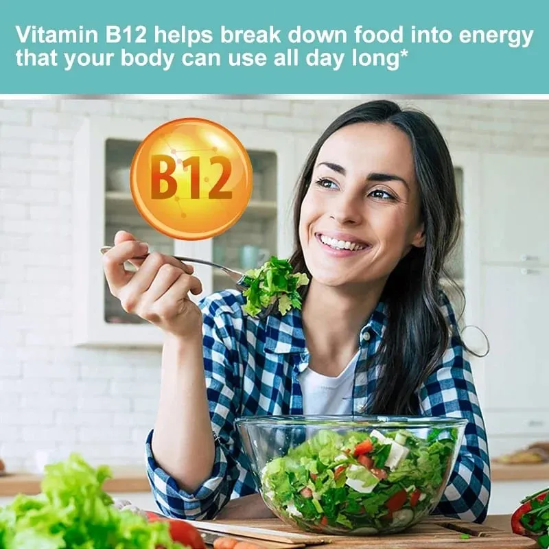 Folic Acid Vitamin B12 and B6 - Supports Brain and Heart Health Energy Production Red Blood Cell and Cardiovascular Health