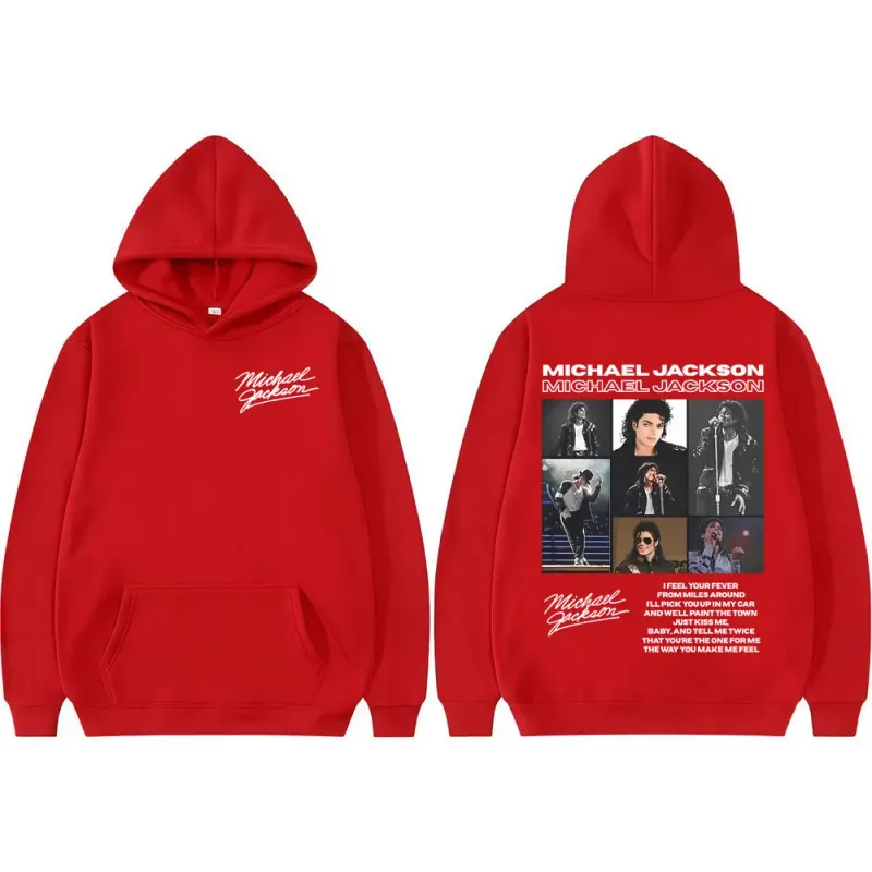 King of Pop Michael Jackson Tour Retro Hoodies Men's Clothing Harajuku Hip Hop Style Sweatshirts Casual Cozy Oversized Pullovers