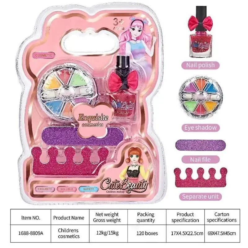 Κιτ μακιγιάζ για παιδιά Lipgloss Σκιά ματιών Λίμα βερνίκι νυχιών Μη τοξική μακιγιάζ Princess Girl Cosmetics που πλένεται Χριστουγεννιάτικο δώρο για παιδί