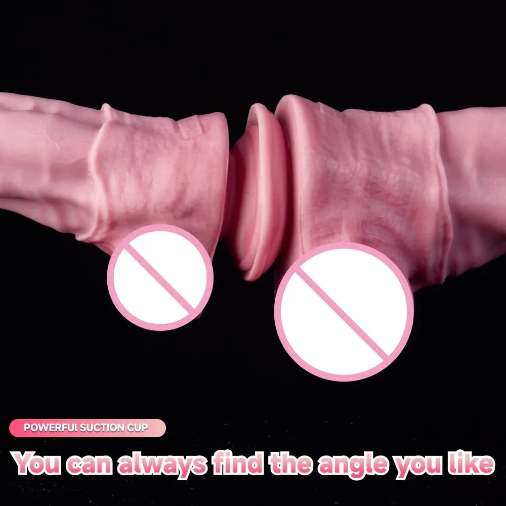 Oieffur Horse Dildo for Women Platinum Silicone Huge Dildo with Suction Cup Massage Anal Vaginal Big Penis Sex Toys for Adult