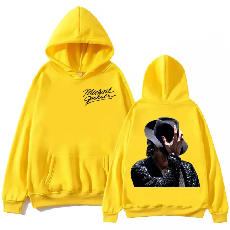 90's Singer Michael Jackson Graphic Hoodies Fashion Rock Vintage Hooded Sweatshirts Men Women Casual Fleece Oversized Pullovers