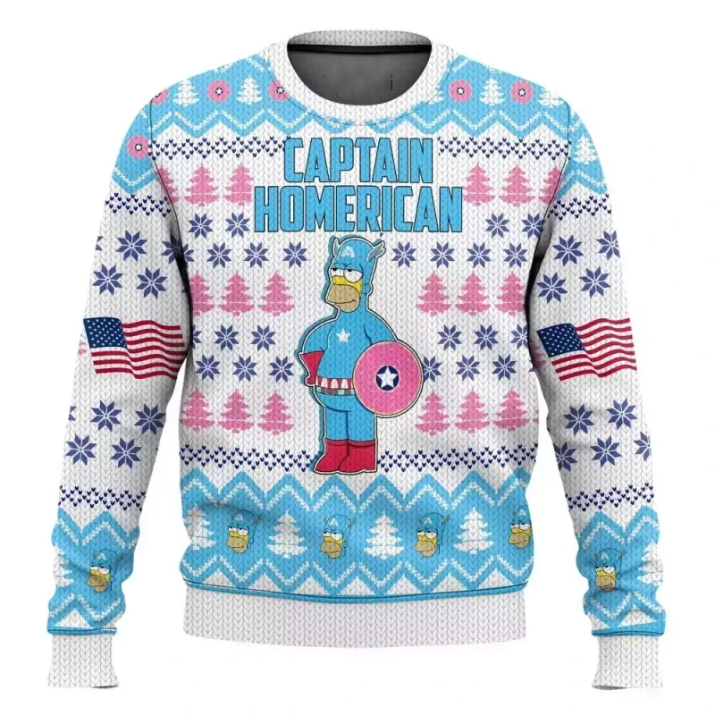 outono e inverno de volta ao futuro suéteres feios de Natal, camisas de anime de desenho animado para homens e mulheres, roupas