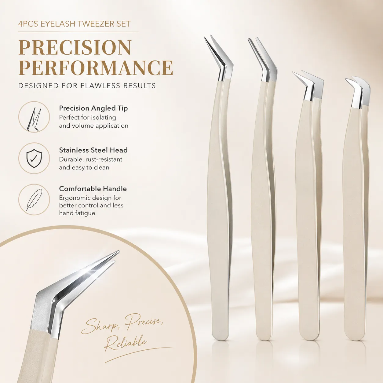 Anti-Static Tweezers Eyelash Extension Professional High Precision Volume Tweezer Stainless Steel Tweezers Antislip Makeup Tool