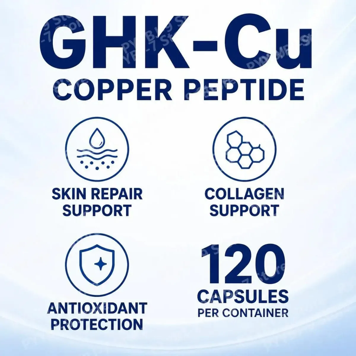 GHK-Cu Copper Peptide Supplement Capsules for Skin Health Support Collagen Support Antioxidant Wellness 120 Count
