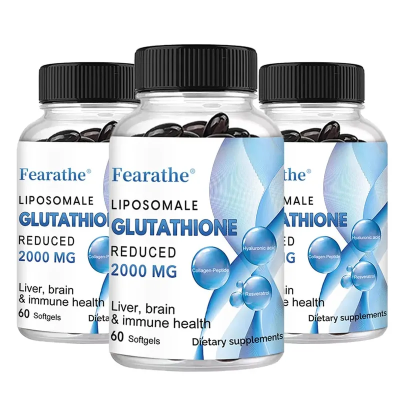 Cápsulas de glutationa lipossomal, suplemento antioxidante para a saúde da pele, cuidados com a pele saudável, unhas, suporte imunológico