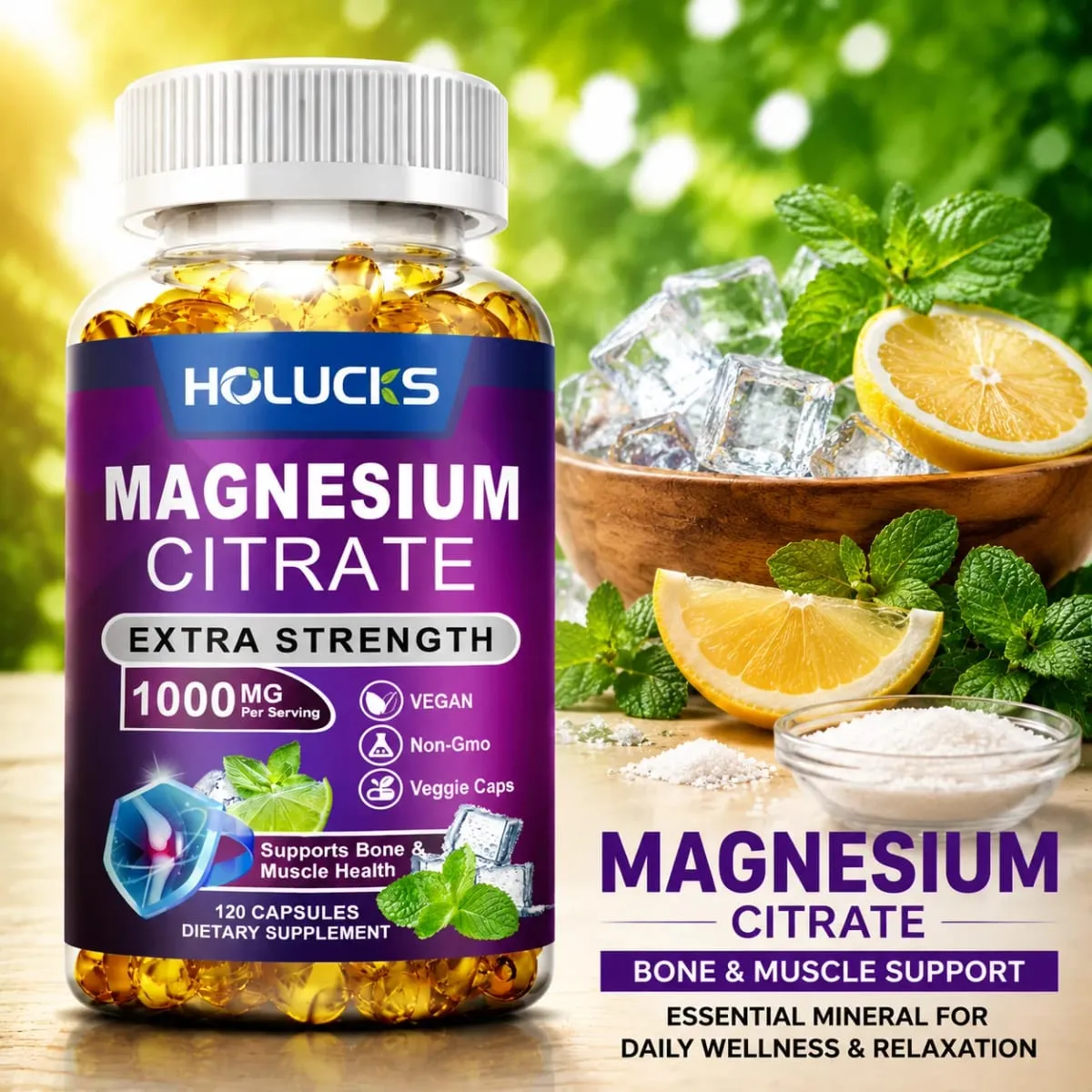 Yimiduk Premium Magnesium Citrate Supplement for Healthy Blood Pressure Bone Density & Overall Wellness Nervous System Vegan