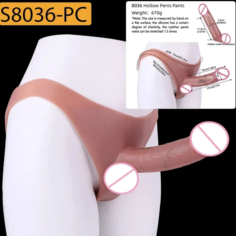 Strap-On Lifelike Penis Cover насадка на член Large Hollow DildoPants Intimate Adult Sex Toy for Couples Sex