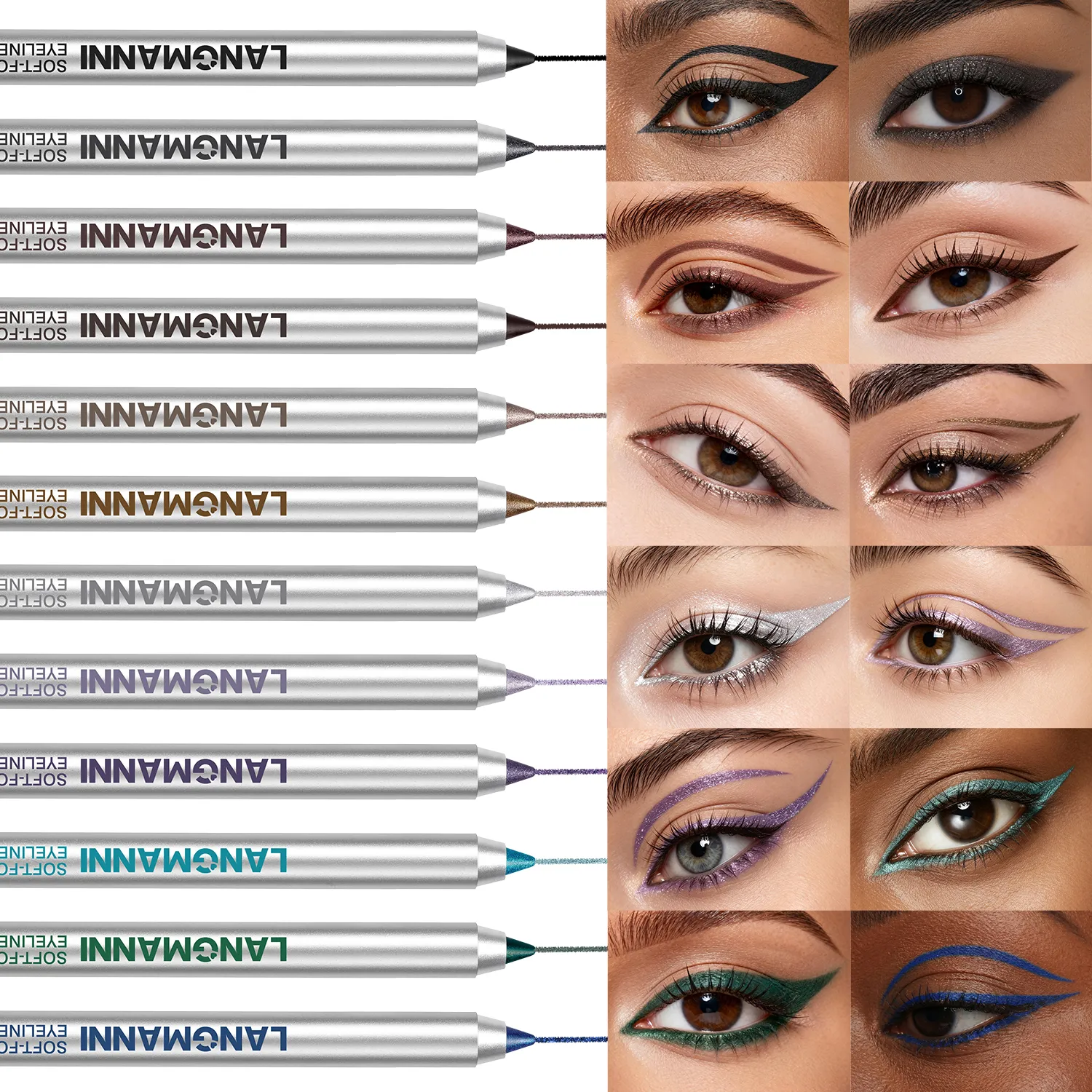 Waterproof and Sweat Proof Pearlescent Shining Eyeliner Gel Pencil Long Lasting Smooth Easy To Colors Women Eye Makeup