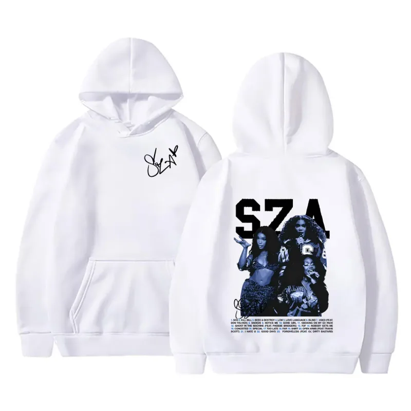 Hot Rapper SZA SOS Graphic Hoodie Men Women Hip Hop Fashion Oversized Hooded Sweatshirt Unisex Vintage Casual Pullover Hoodies