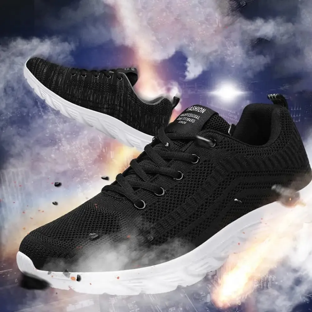 Wide Toe Box Men Shoes Men's Wide Width Mesh Sneakers Casual Sport Shoes for Travel Work Lightweight Flat Lace-up Mountaineering