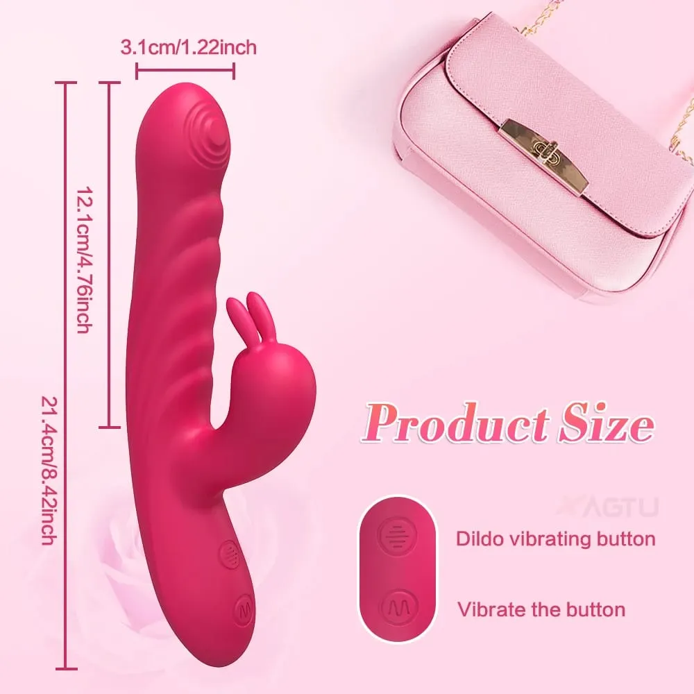 Adult Sex Toy Thrusting Rabbit VIbrator for Women Vibrating Dildo Telescopic G-Spot Clitoris Stimulator Female Masturbator