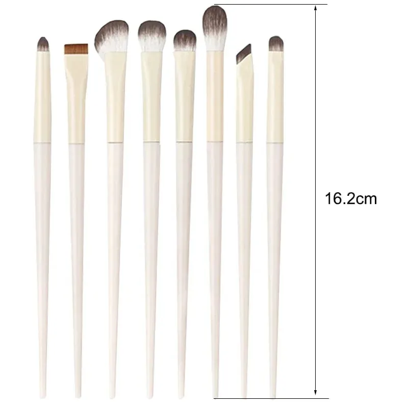 5/6/8/10pcs Natural Eye Makeup Brushes Set Detail Eyeshadow Brush Makeup Brush White Ultra Soft Eyeshadow Eyeliner Makeup Tool