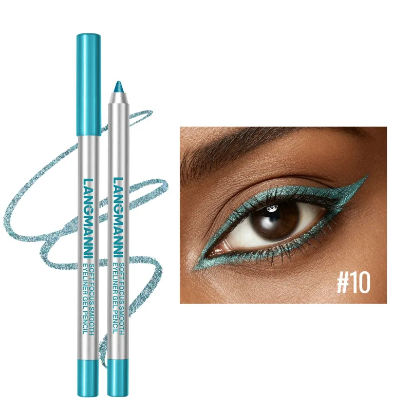 Waterproof and Sweat Proof Pearlescent Shining Eyeliner Gel Pencil Long Lasting Smooth Easy To Colors Women Eye Makeup