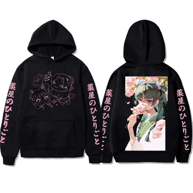 Sweat-shirt à capuche pour hommes et femmes, pull surdimensionné, décontracté, humoristique, Kawaii, mignon, graphique Maomao, Anime The Apothecary Diaries