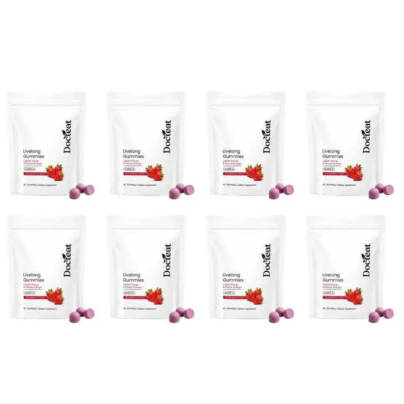 Docteat Urolitin A Gummies 500 mg na porci Jahodová příchuť Denní podpora buněčného wellness 60 Gummies pro muže, ženy