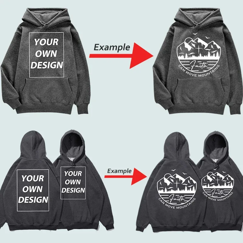 Angepasst DIY Druck Männer Frau Herbst Winter Hoodies Casual Klassische Pullover Einfache Bequeme Streetwear Weiche Warme Sport Kleidung