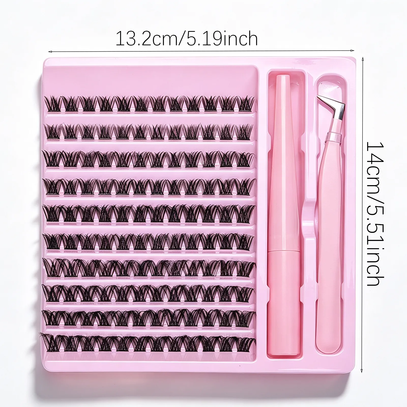 D Curl Cluster Lash Kit With Lash Bond Seal Glue & Tweezers DIY Home Lash Extensions Reusable Eye Makeup Set For Women