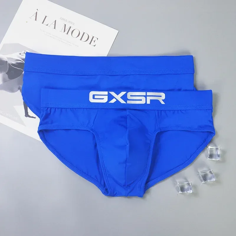 Celana Dalam Pria GXSR Warna Polos Tas Elastis Sejuk Pinggang Rendah Sutra Es Sutra Susu Celana Nyaman Pas