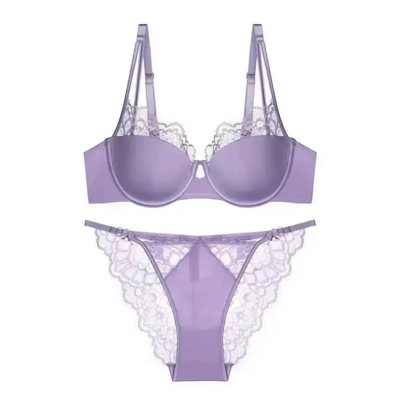 New Arrival Delicate Soft Underwire Leopard Print Thin Cup Underwear Set Push Up Anti Sagging Side Fat Control Comfort Bralette