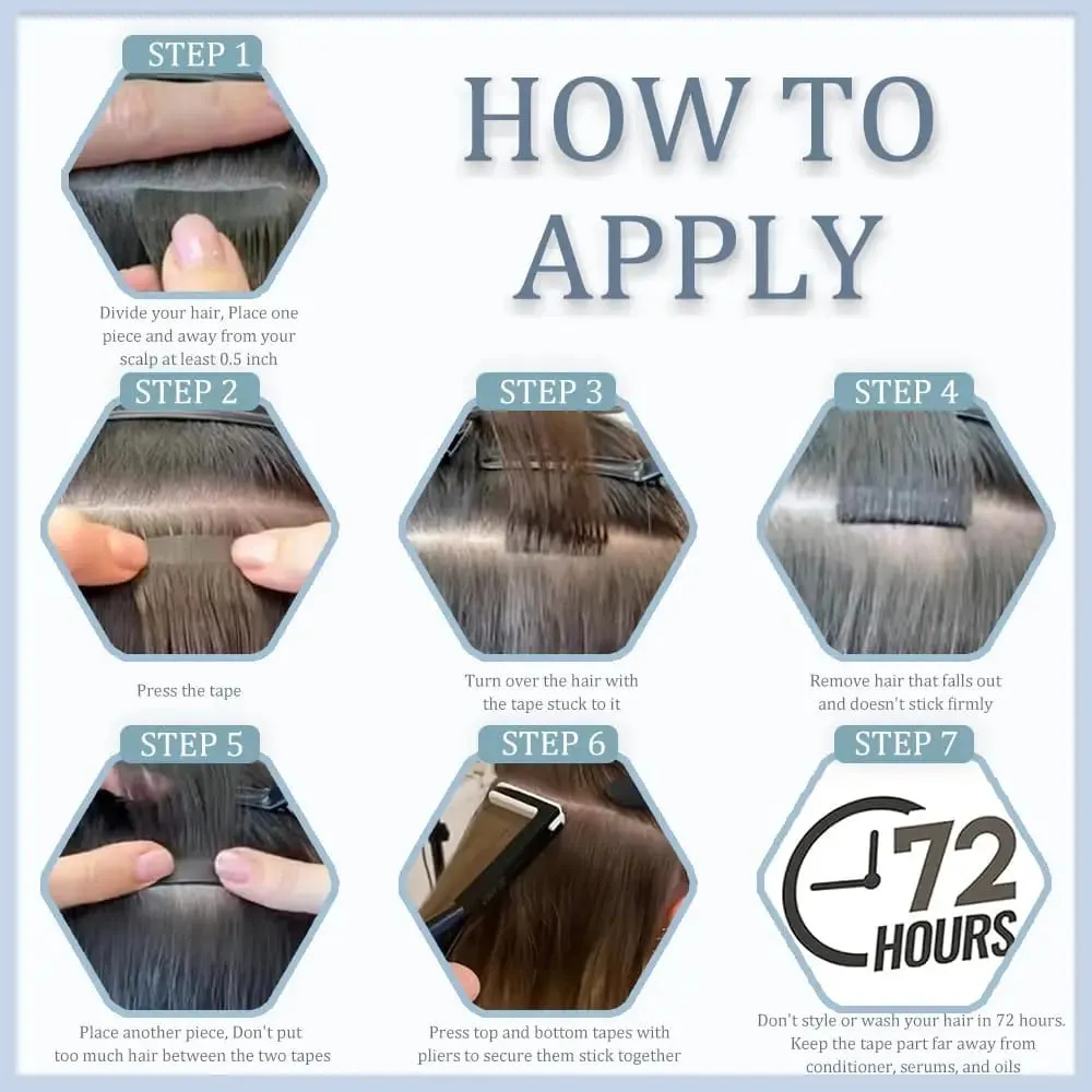 #4 Extensiones de cabello con cinta marrón Cabello humano 50 g Extensiones con cinta de cabello humano 20 piezas Cinta en marrón oscuro Marrón chocolate sin costuras