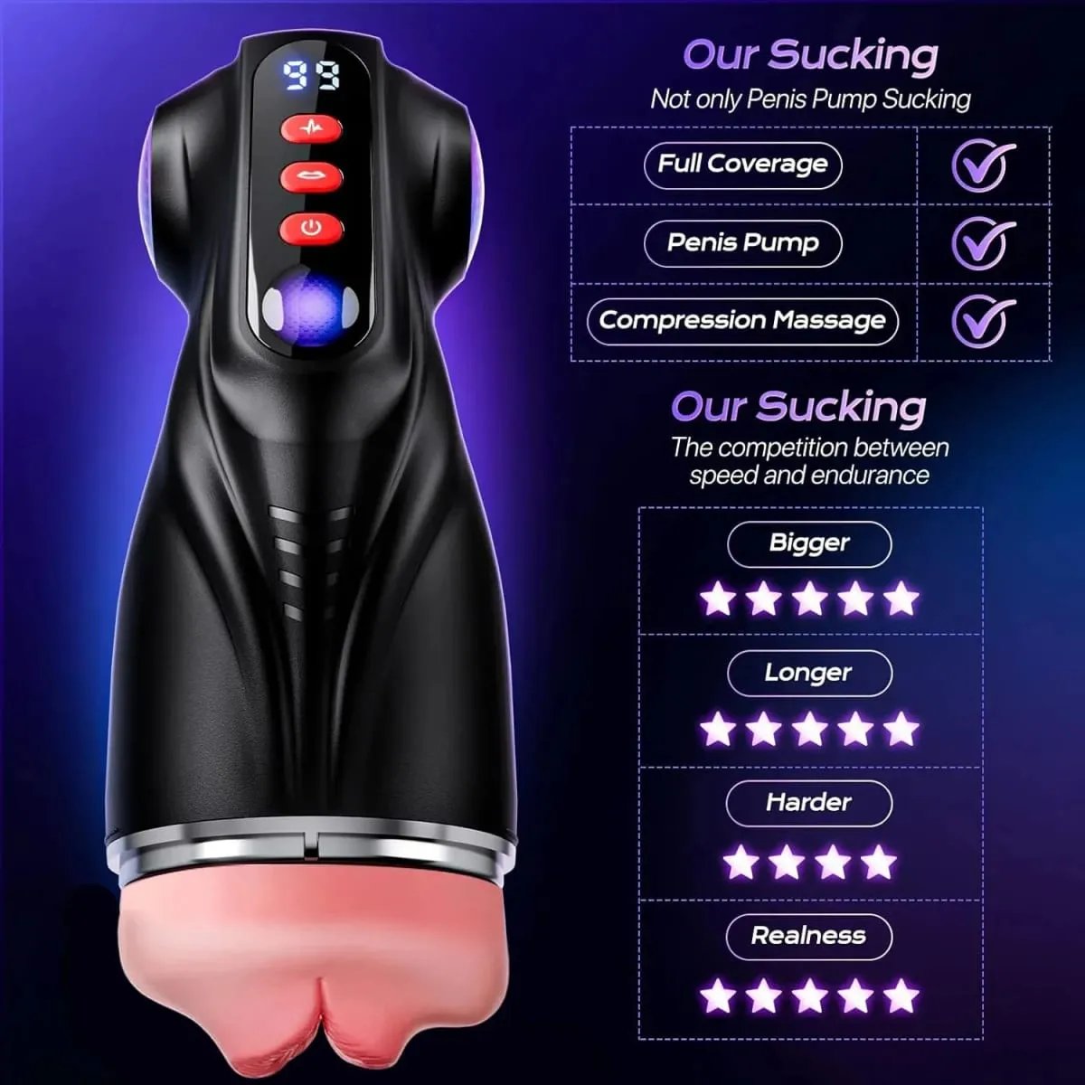 Male Masturbator Sex Toys for Men - 3 Sleeves AI Sync Pocket Pussy Penis Pump APP Adult Toys Mens Sex Toy Erotic Massage Kits