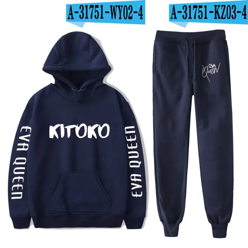 Hip Hop Comfortabel Eva Queen Print Sweatshirt Joggingbroek Pak Hoodies + Broek Pak Jongens/Meisjes 2 Delige Set Kleding
